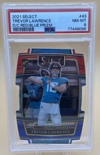 2021 Select Trevor Lawrence RC Die Cut Red Blue Prizm #43 Rookie Near Mint PSA 8