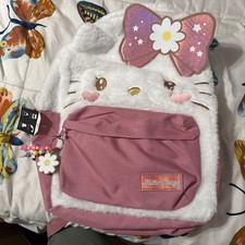 NWT RARE  Sanrio HELLO KITTY kawaii Plush Fuzzy Backpack
