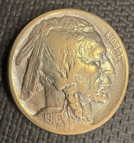 1916 P Buffalo Nickel 5 Cent Piece- Philadelphia, Fine/VF Details