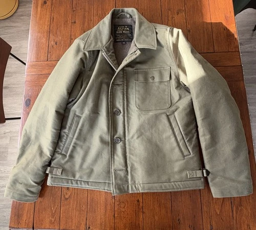 IRON HEART MILITARY A2 DECK JACKET DRY WAXED-SMALL - IHM-39-OLV - OLIVE - product listing photo