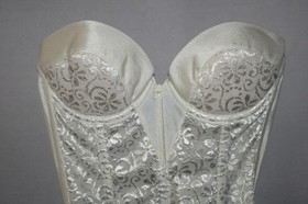 Carnival 34C Cream Lace Longline Bustier Corset Bra Bridal Lingerie