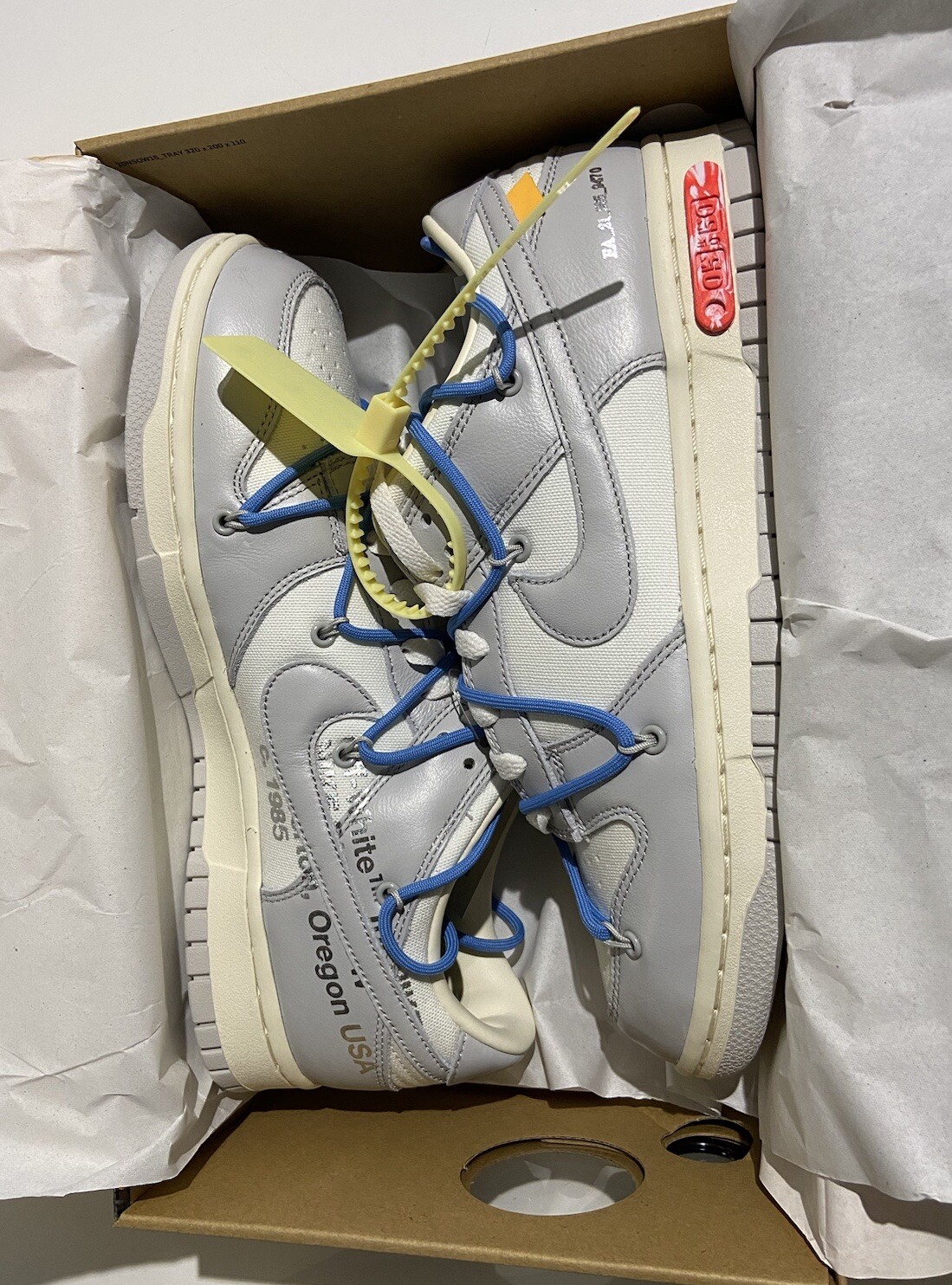 OFF WHITE X NIKE Taglia 9 Nike Dunk Low x bianco sporco lotto 05 di 50 2021
