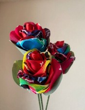 Bandana Roses, 3 Tie-Dye Roses, Bouquet, Forever Roses, Perfect Gift, Decoration