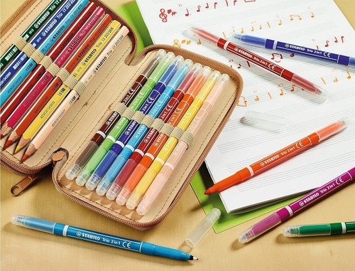 Filzstift - STABILO Trio 2 in 1 - 10er Geldbörse - verschiedene Farben 222/10-01 - Bild 4 von 6