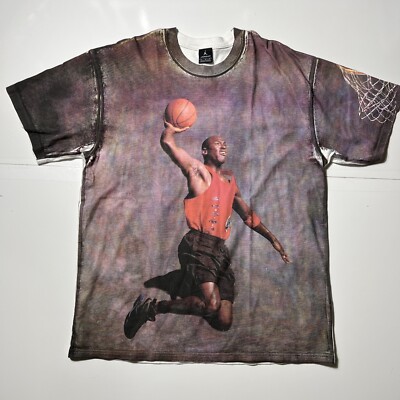 RARE NIKE AIR JORDAN AOP VINTAGE T- SHIRT SZ L Jordan