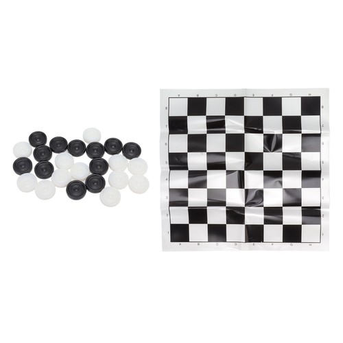Dame Set stapelbar schwarz weiß Figuren Figuren Brettspiel LS