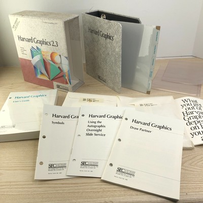 Harvard Graphics 2.3 for DOS w/Manuals & Disks. 5.25 & 3.5 Disks. EXCELLENT 