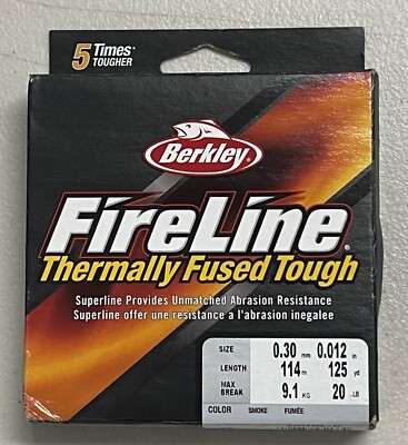 BERKLEY FIRELINE THERMALLY FUSED TOUGH 0.30MM  114M MAX BREAK 9.1KG SMOKE  BRAID