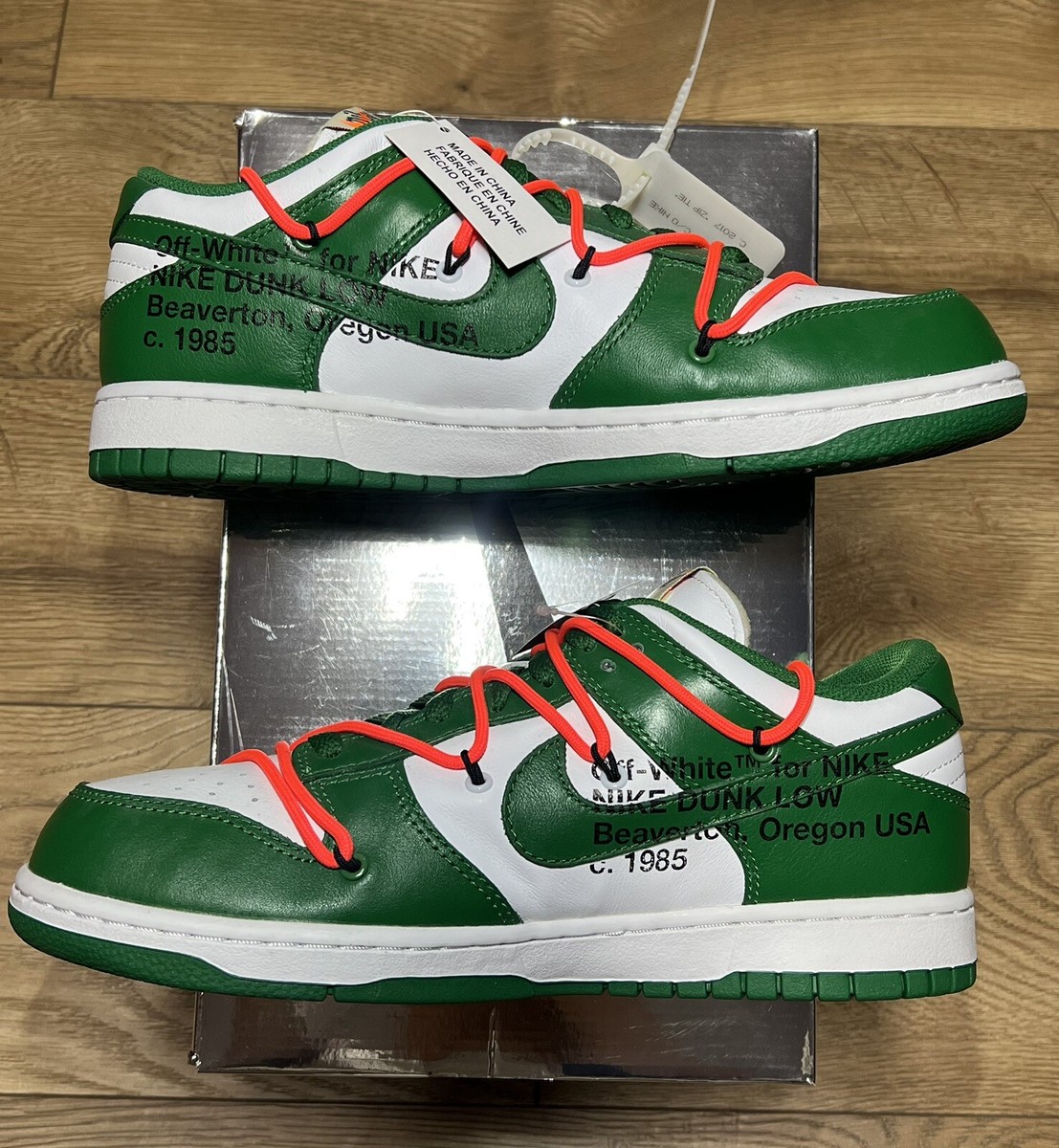 OFF-WHITE × NikeDunk LowWhite/Pine-Green OFF WHITE Nike Dunk Low Pine Green REVIEW & ON FEET - YouTube