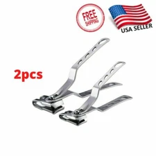 2pcs - Finger Nail Toe clippers Stainless Steel Swivel Head 360 Rotatable