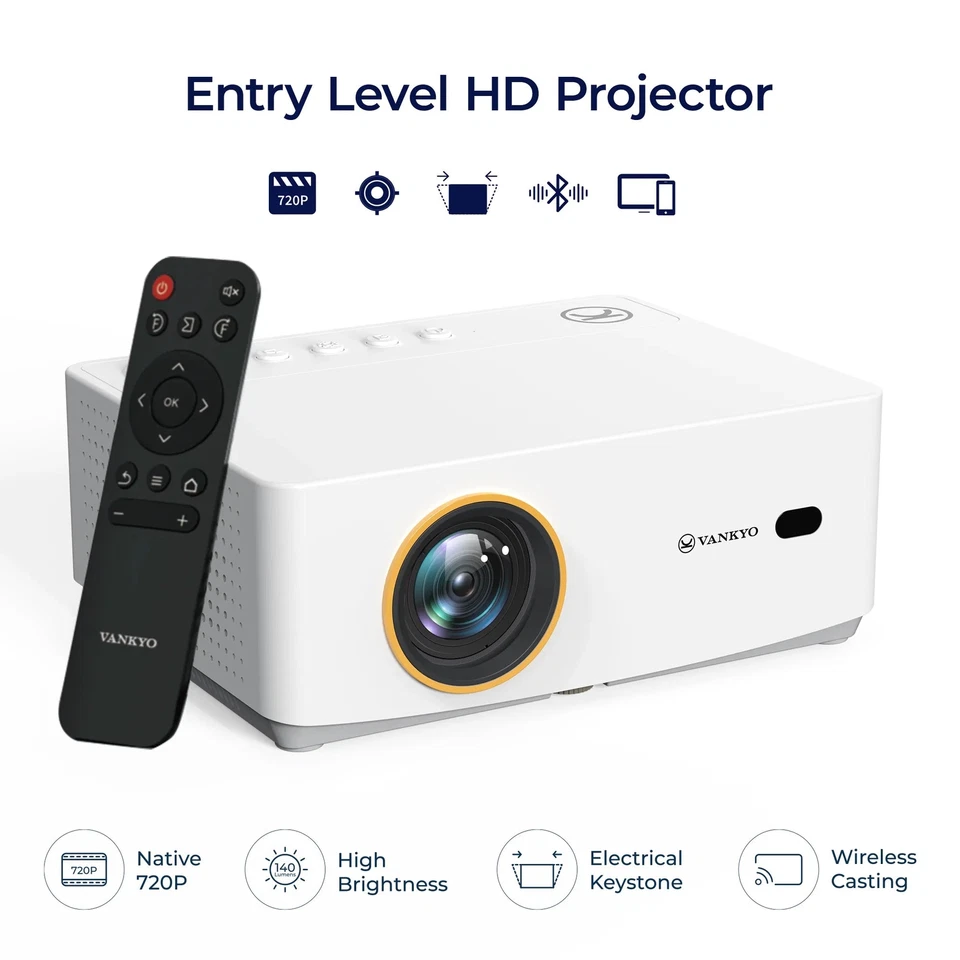 Vankyo 4K Mini Projector 1080P 5G WiFi Bluetooth Video Home Theater 250" Display - Image 2 of 4