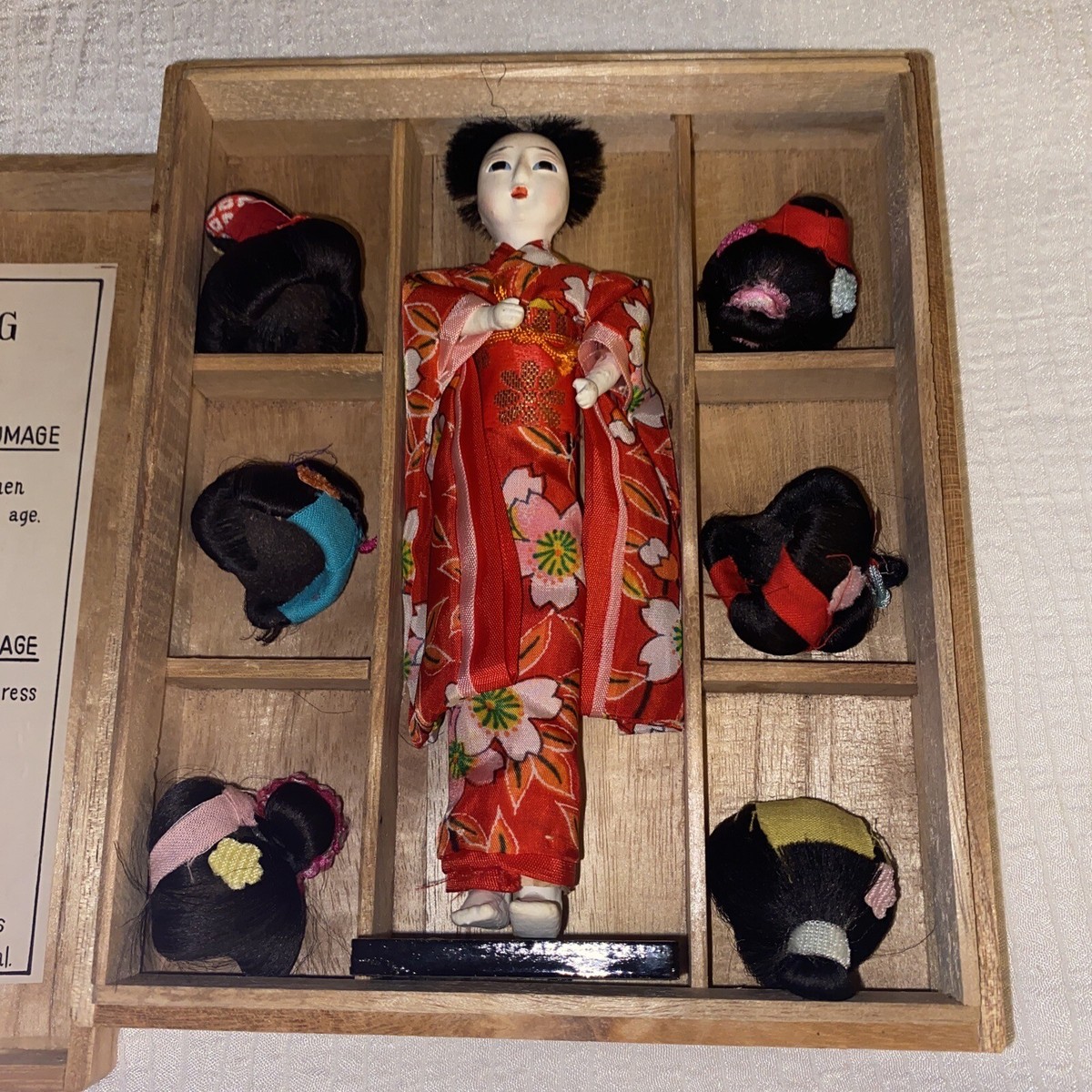 トルコアンティーク人形 トマト女性 Vintage Japanese Girl Doll Kimono & 6 wigs In Wooden Box | eBay