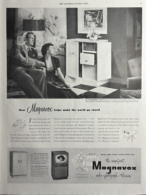 1951 Magnavox Radio Phonograph Television Contemporary Fort Wayne VTG Print Ad