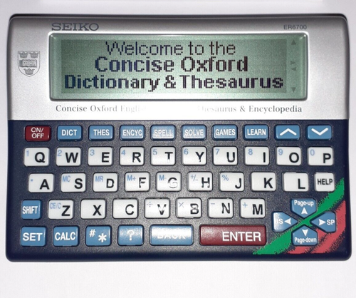 Seiko ER6700 Oxford Dictionary, Thesaurus, Encyclopedia, Crossword Solver ~ VGC