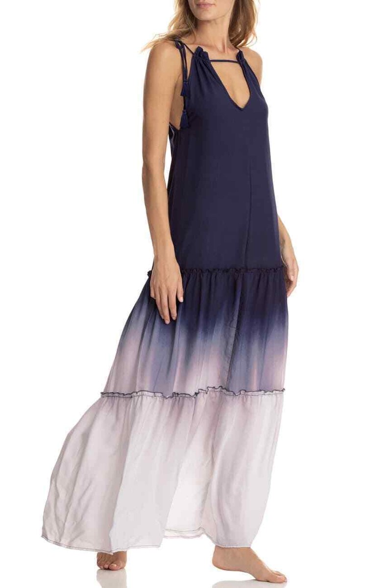 blue ombre beach dress Dark blue ombre dress – Kayame main image 1