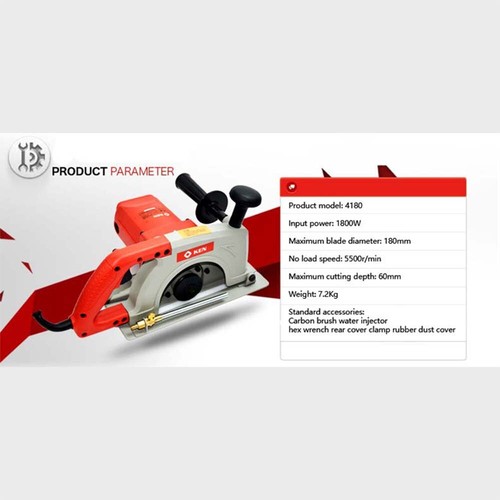 1800w 5500rpm High Power Professional Stone Concrete Cutting Machine 180mm 4180 - Picture 6 of 12