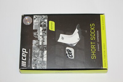 CEP Dynamic Short Socks Women Size 2 II BLACK/WHITE WP4B002 NEW