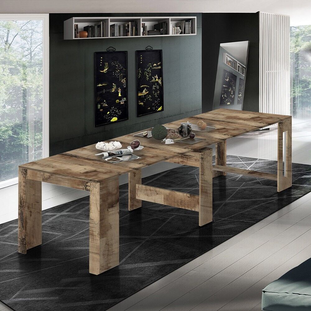 Mesa de comedor consola de madera extensible 90x51-300cm Pratika Wood