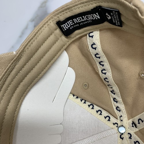 True Religion Mens Buddha Printed Logo Twill Cap Snapback Hat Sand One Size Tan - Picture 10 of 10