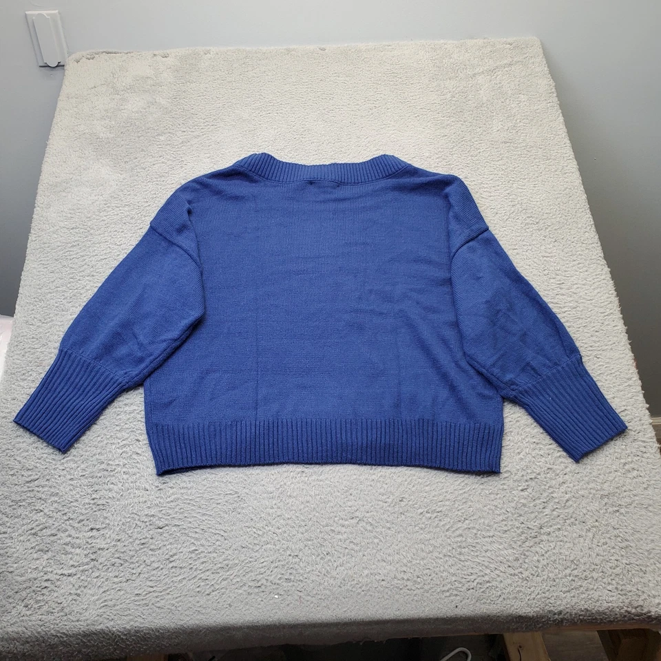 Suéter para mujer New York & Company 2XL azul marino tejido manga larga cuello redondo pulóver Foto 2 de 4