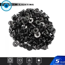 100pcs 8mm Hole Plastic Rivets Fastener Fender Bumper Push Pin Clip Universal