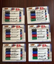 Bic Intensity Dry Erase Markers Chisel Tip Low Odor Assorted Qty:6 Packs of 4 24