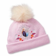 Disney Collection Purple Frozen 2 Elsa  Anna Beanie Sweater Hat Girl Size 4-6