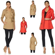 Samantha Brown All-Weather Trench Coat 488561-J (Plus, Aurora Red)