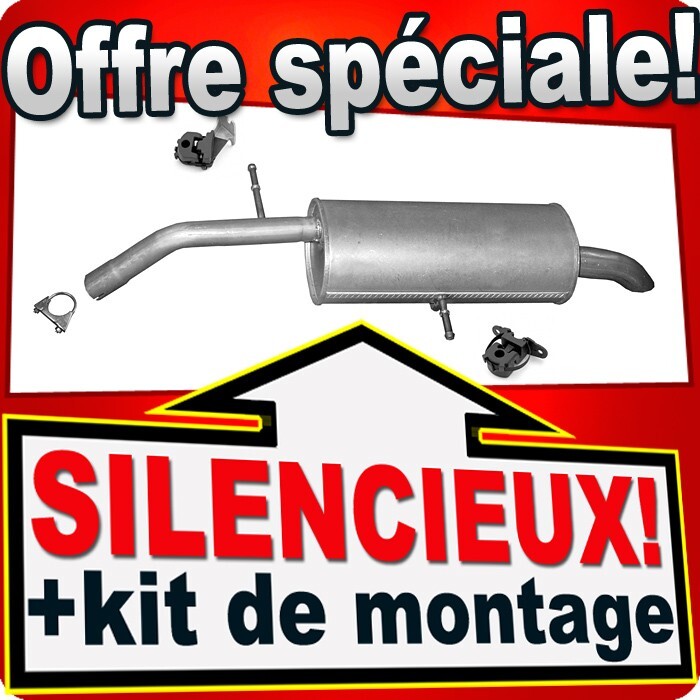 Silencieux arrière C4 II et 308 I : échappement en acier aluminisé pour réduire le bruit