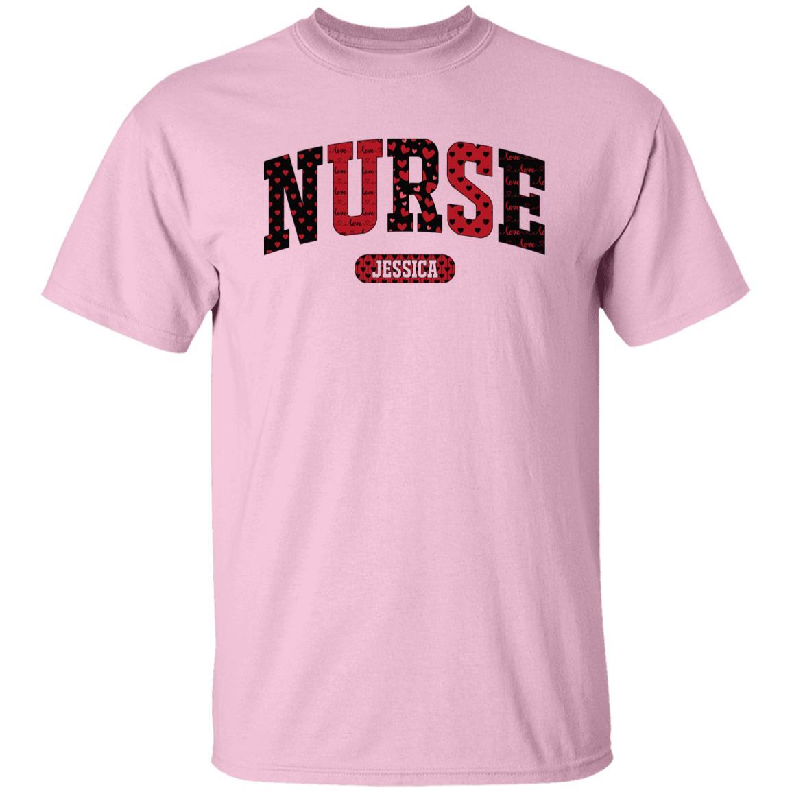 Personalized Nurse Valentine's Day Unisex T-Shirt Custom name RN