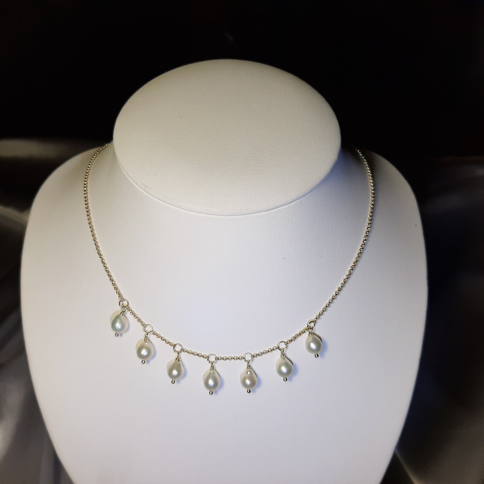 Collier perle de culture naturelle d'eau douce dorure 14k, le cadeau idéal