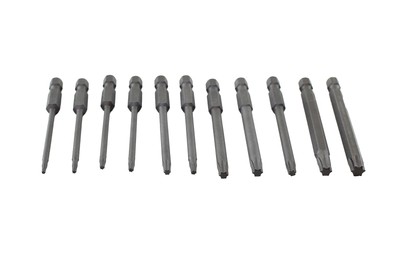 TMAX 11 Piece Torx Set T6-T40 Round Shank 1/4 Inch Hex End 3 Inch Length