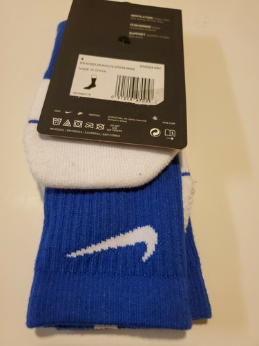 Nike Womens Youth Elite Cushion Basketball Crew Socks Blue White SX5593-480 - Picture 3 of 5