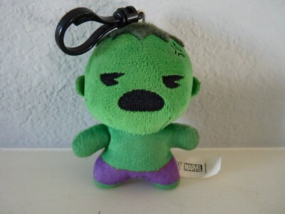 Marvel Character THE HULK Plush Bag Clip Keychain 4'' Zag Toys