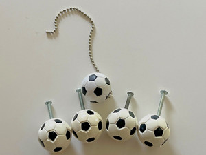 Soccer ball Closet door knobs (4x) and Ceiling fan pull
