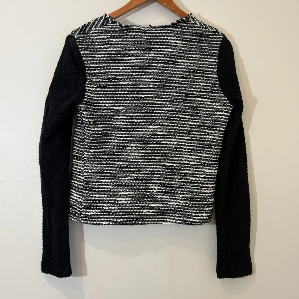 Cárdigan suéter Drew para mujer cremallera completa manga en contraste texturizada mediana boho Foto 4 de 4