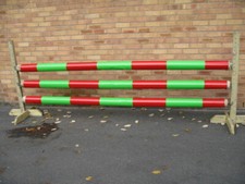 EQUESTRIAN HORSE JUMP POLE SLEEVE COVERS, STRONG, RED & GREEN, 3MT, X 3,