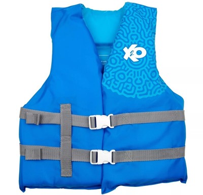 Universal Youth Open-Sided Life Vest and Jacket, 50lbs - 90lbs, Blue Ocean 