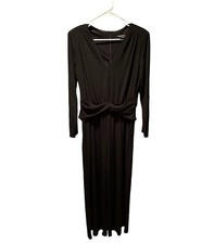 Maggy London Wide Leg Twist Waist Evening Jumpsuit In Black Size 12 NWT