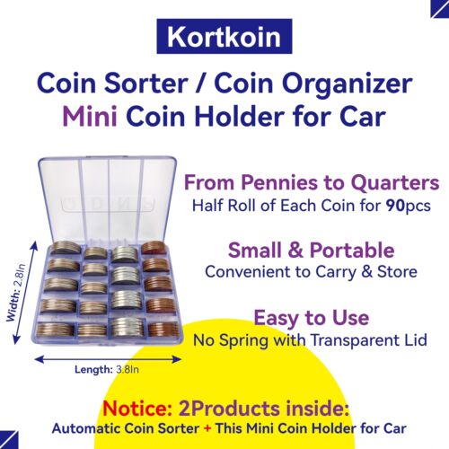Automatic Coin Sorter 5-In-1 Coin Counter with Coin Wrappers, Sort Your Loose - Picture 3 of 6