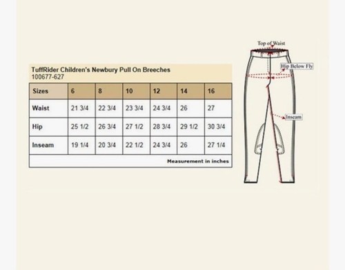 Tuff Rider New Girls Black/White Newbury Pull-On Riding Tights Breeches Size 10 - 第 10/10 張圖片