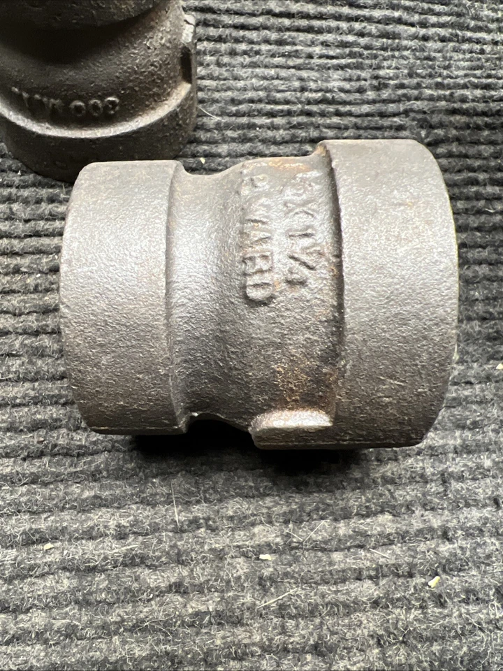 LOT OF 2 JP Ward Malleable Iron Pipe Reducing Coupling  1 1/2" x 1 1/4" - Image 4 of 4