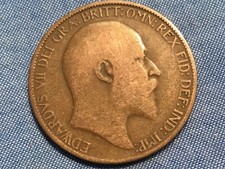 1908 Edward VII British halfpenny 1/2p