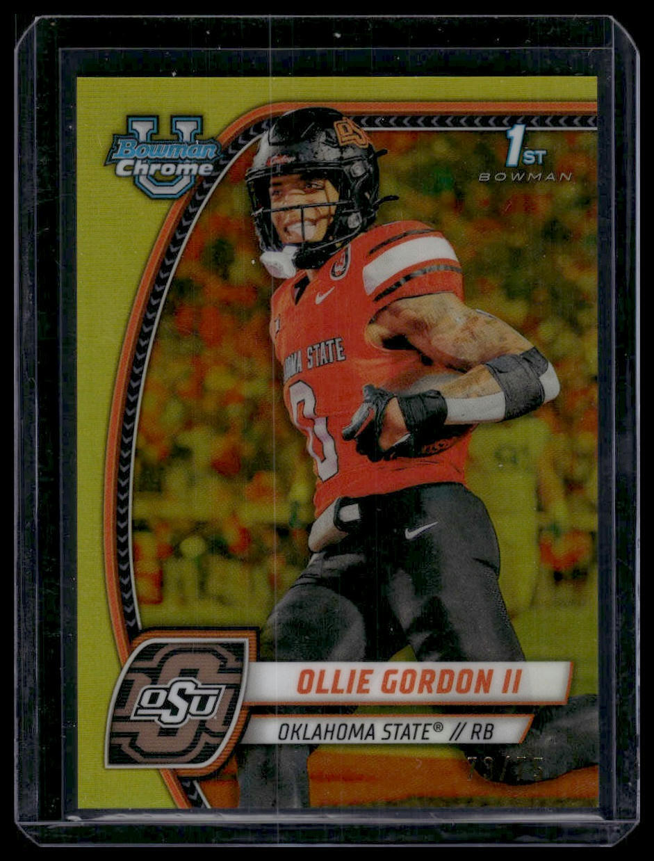 2024 Bowman University Chrome #197 Ollie Gordon II Yellow Refractor #/75