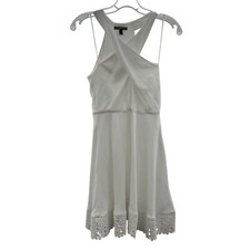 Express Women's A-Line Sleeveless Dress Lace Hem White Size 2