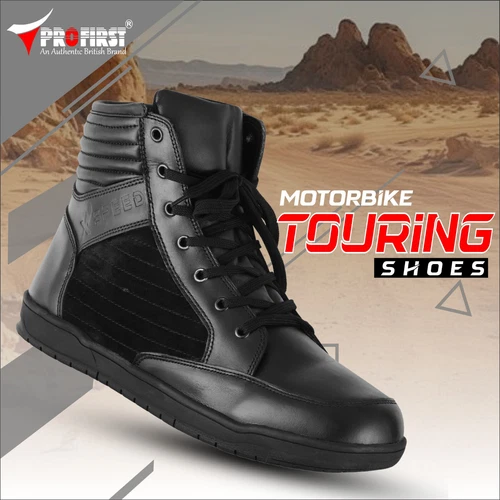 Men Black Motorbike Leather Boots Waterproof Motorcycle Racing Shoes CE Armoured