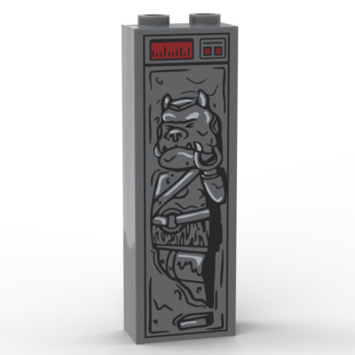 LEGO  Brick 1x2x5: Verbrecher in Karbonit (custom print)