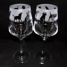 New 'BEAGLE' Hand Etched Large Wine Glass with Gift Box - Unique Gift!