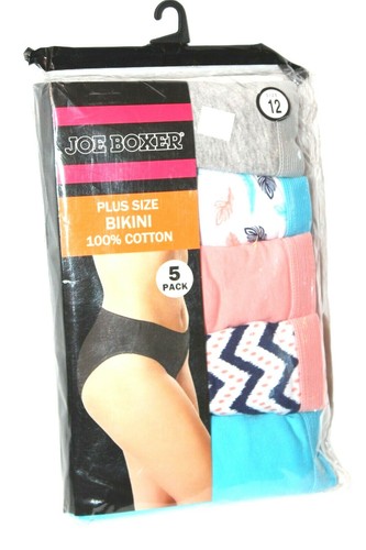 Joe Boxer Mujer Plus Talla 100% Bikini de algodón 5-PK Braties Ropa interior - Imagen 8 de 20