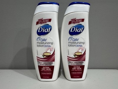 2 Dial 7 Day Moisturizing Shea Butter Lotion Extra Dry Skin 12 Oz. Each New